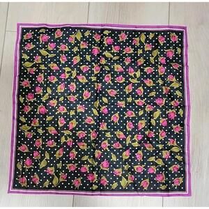 Givenchy Logo 100% Cotton Floral Square Bandanna/Scarf Size 18” X 18” #C3